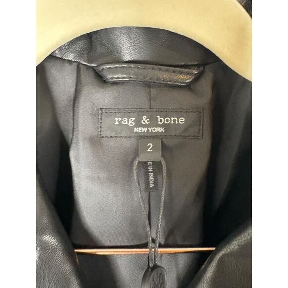 Rag & Bone Drew Faux Leather Blazer Jacket Modern Classy Edgy Rocker Motto Sz 2 - Picture 7 of 8
